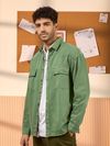 Sage Green Over Dyed Denim Shirt for Men