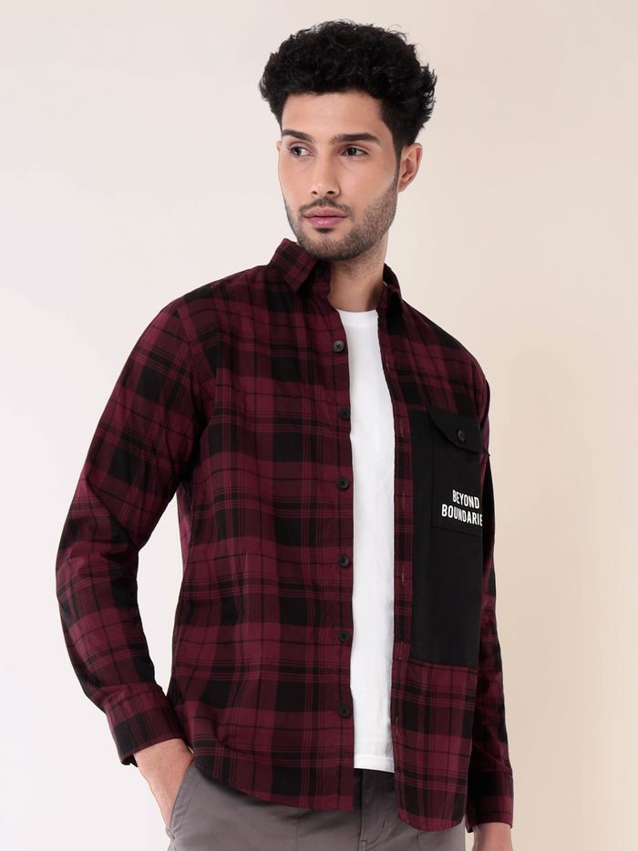 Dark red outlet shirt mens