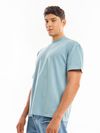 Sky Blue Textured Oversized T-shirt