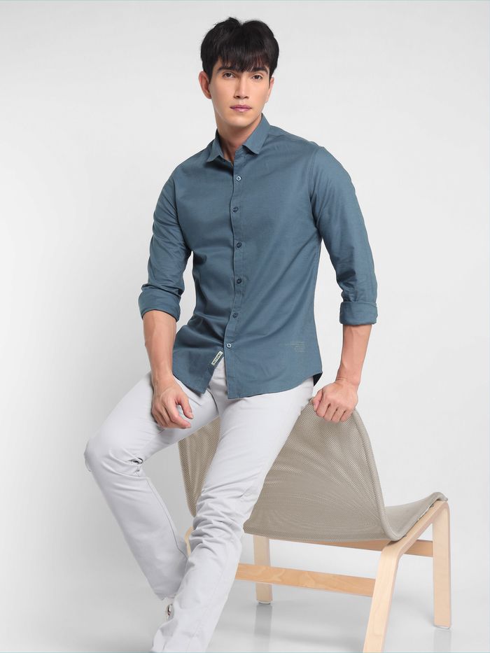 Buy True Blue Linen Shirt for Men Online in India -Beyoung