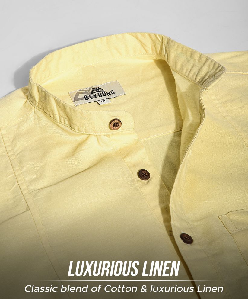 Buy Daffodil Yellow Linen Shirt for Men Online in India Beyoung
