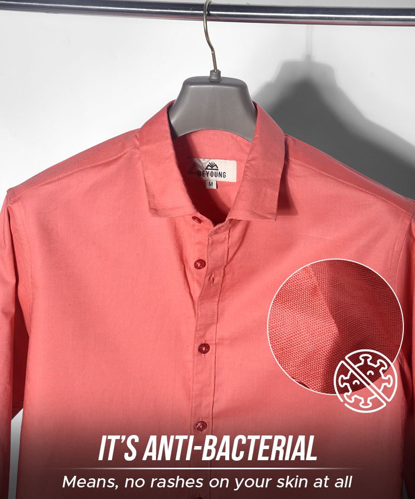 Buy Bright Peach Linen Shirt for Men Online in India Beyoung