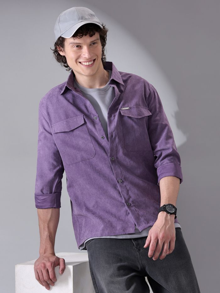 Violet plain shirt online