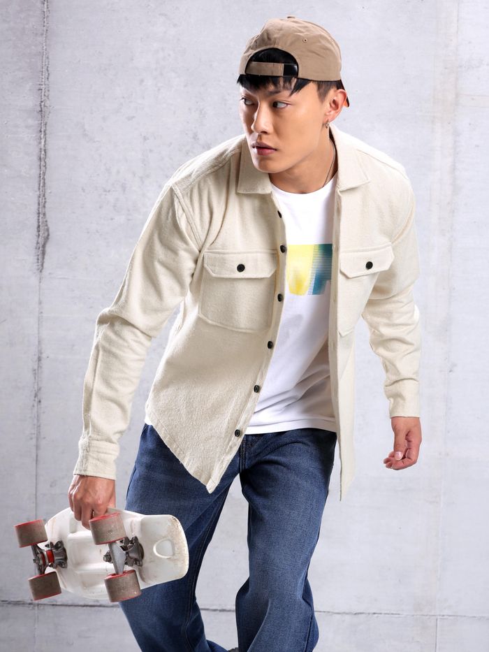Grey cheap flannel men
