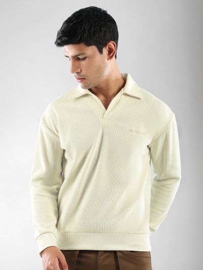 White Polo Collar Sweatshirt White Polo Collar Sweatshirt