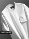 White Puff Patch Pocket Oversized T-Shirt