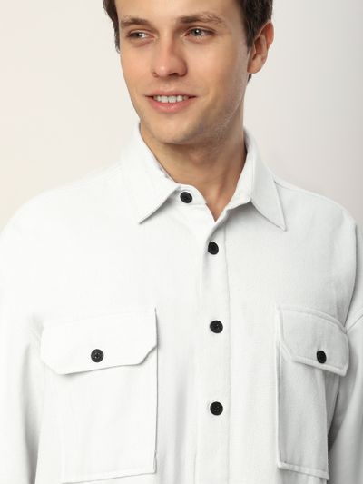 White Recycled Flannel Shirt