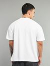 White Ribbed Texture Oversized T-Shirt