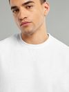 White Ribbed Texture Oversized T-Shirt
