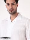 White Striped Casual Shirt for Men