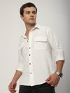 White Terry Textured Shirt