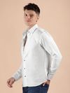 White Textured Check Shirt