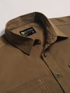 Wood Brown Angular Pocket Shirt