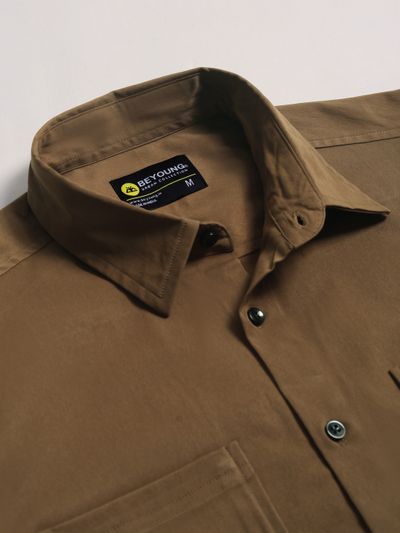 Wood Brown Angular Pocket Shirt Wood Brown Angular Pocket Shirt