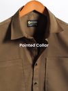 Wood Brown Angular Pocket Shirt