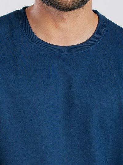 Plain Sea Blue Men Sweatshirts Plain Sea Blue Sweatshirt for Men