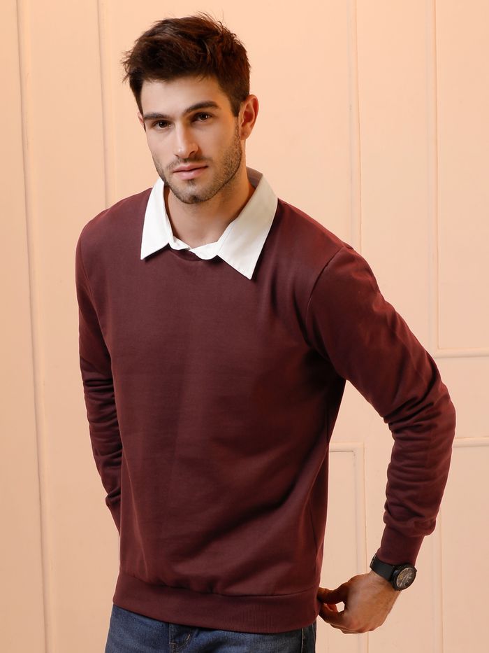 Sweater with collar hotsell for men
