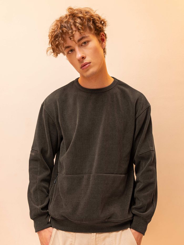 Buy Dark Brown Textured Sweatshirt for Men Online in India Beyoung