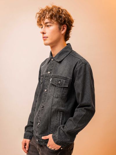 Black Denim Jacket for Men