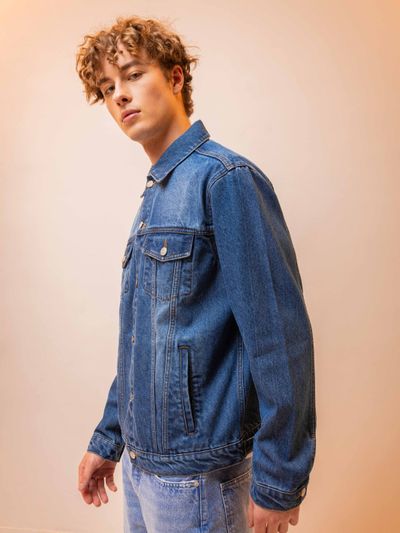 Dark Blue Denim Jacket for Men