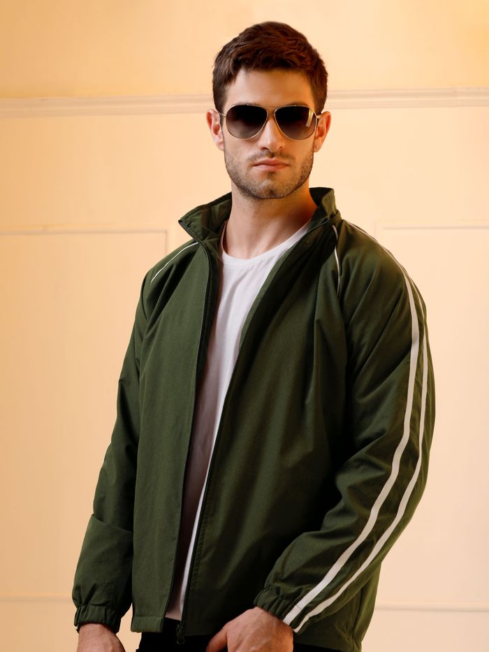 Buy Dark Olive Raglan Sleeve Jacket for Men Online in India Beyoung