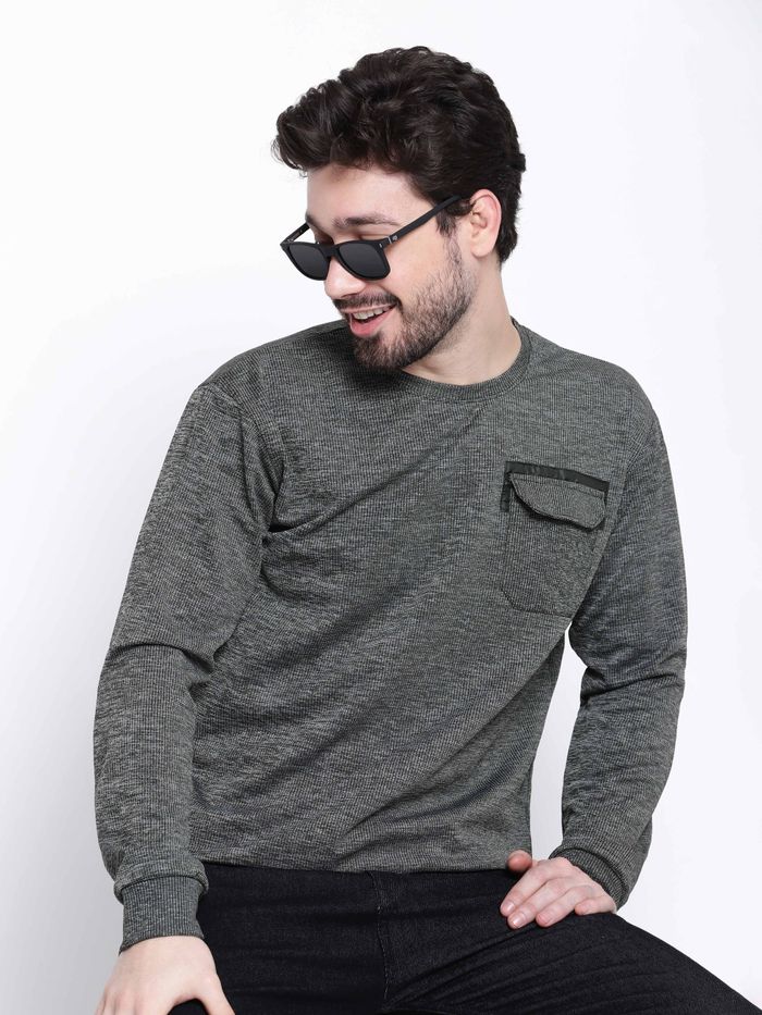 Buy Metal Grey box knitted Sweatshirt for Men Online in India Beyoung