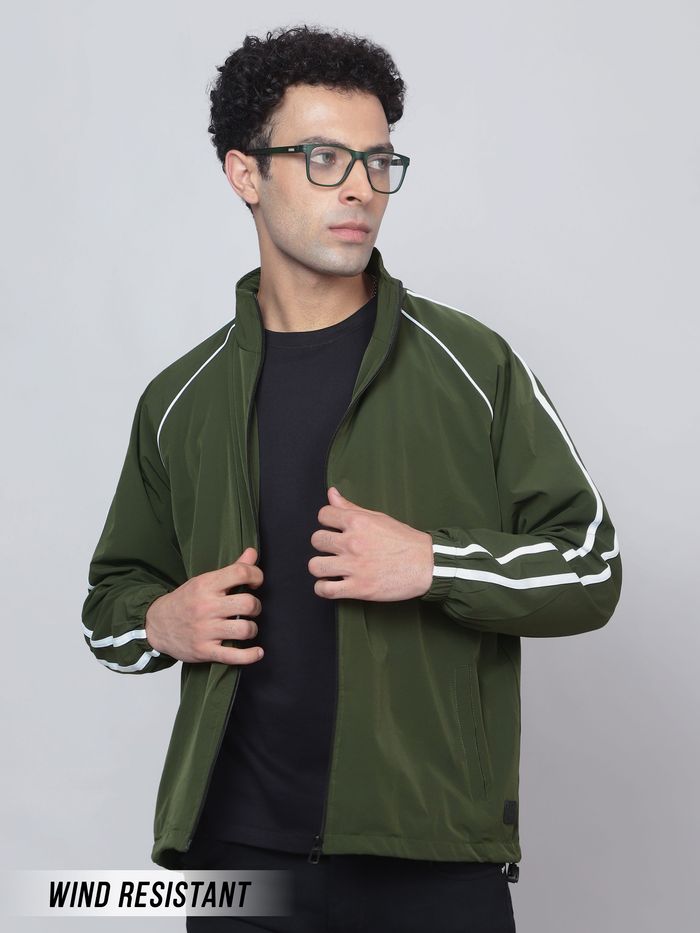 Olive green track hotsell jacket