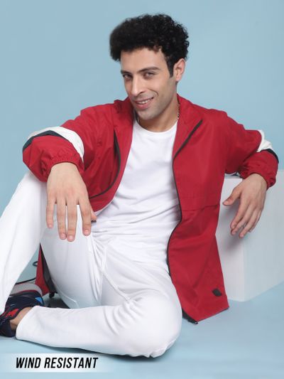Red jacket t clearance shirt