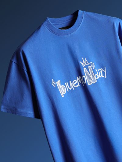 Electric Blue Monday Graphic HD Print T-shirt Electric Blue Monday Graphic HD Print T-shirt