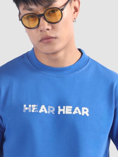 Blue 3D Illusion Rubber Printed T-Shirt