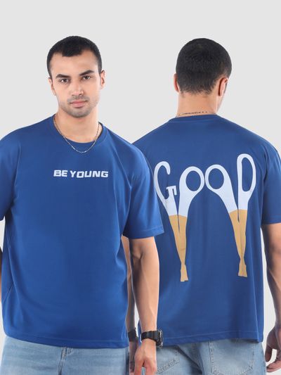 Royal Blue Beyoung Back Printed Tshirt