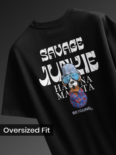 Black Savage Junkie Embroidered Patch Oversized T-Shirt Black Savage Junkie Embroidered Patch Oversized T-Shirt