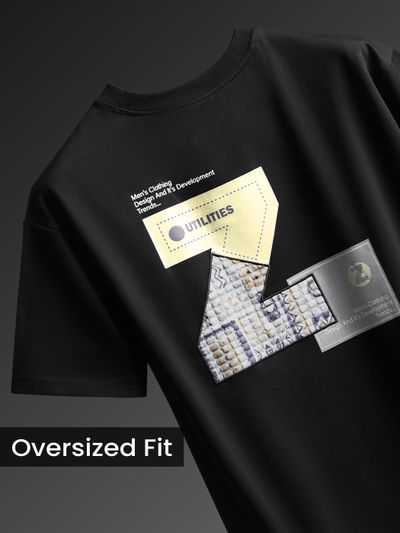 Black Z Embroidered Patch Oversized T-Shirt Black Z Embroidered Patch Oversized T-Shirt