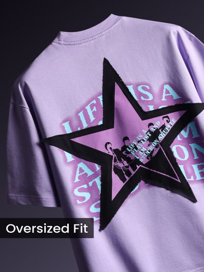 Lavender Star Patch Oversized T-Shirt Lavender Star Patch Oversized T-Shirt