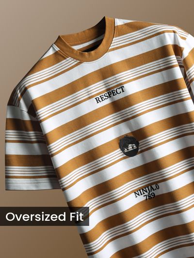 Mustard Striped Knitted T-Shirt Mustard Striped Knitted T-Shirt