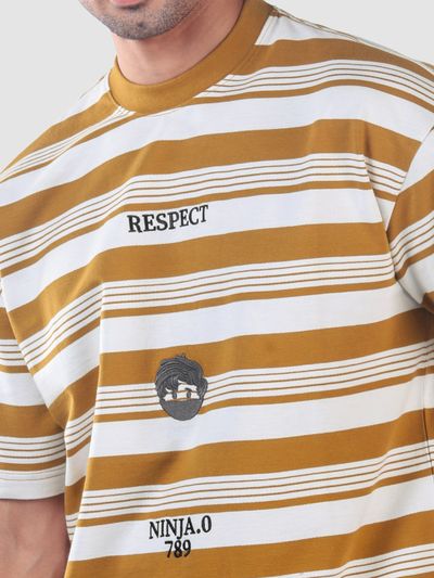 Mustard Striped Knitted T-Shirt Mustard Striped Knitted T-Shirt