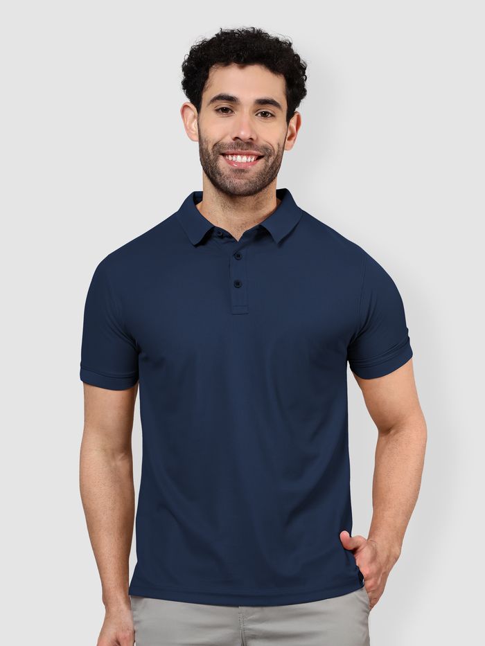 Buy Men s Navy Blue Polo T shirt Online in India at Beyoung