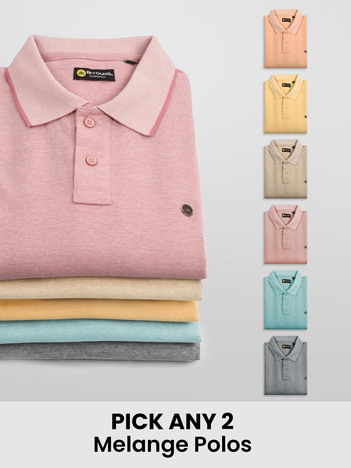 Buy Pick Any 2 Melange Polo T shirt Combo Beyoung
