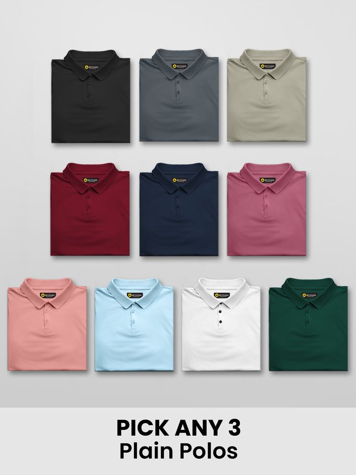 Buy Pick Any 3 Polo T shirts Combo Online Beyoung