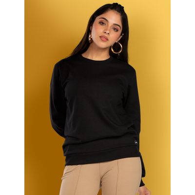 Plain black sweatshirt womens Clearance