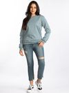 Plain Sky Blue Sweatshirt for Women