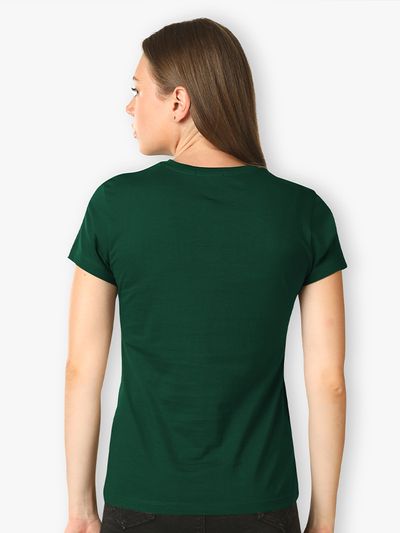 Bottle Green Women Plain T-Shirt