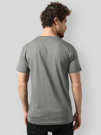Space Grey Men Plain T-Shirt