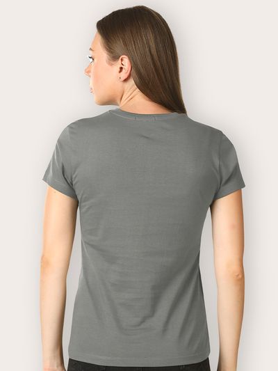 Space Grey Women Plain T-Shirt