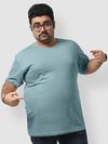 Plain Dream Blue Plus Size T-Shirt