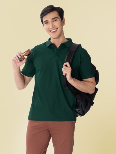 Lush Green Mens Polo T-shirt Polo T Shirt,