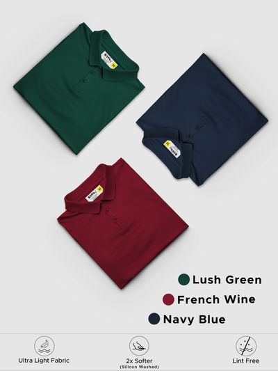 Pack of 3-Intelligent-Man Polo T-shirts Combo Pack of 3-Intelligent-Man Polo T-shirts Combo