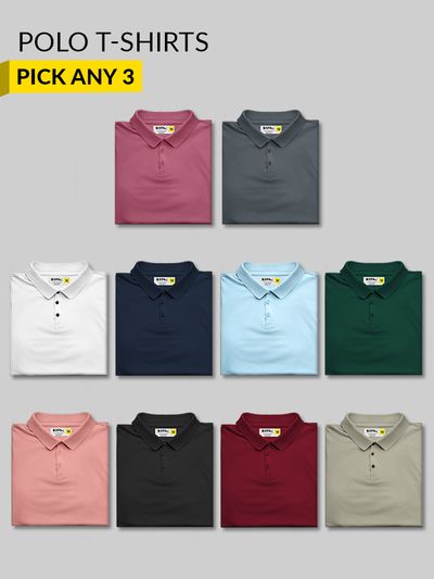 Buy Pick Any 3 Polo T shirt Combo Beyoung