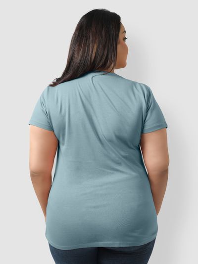 Plain Dream Blue Womens Plus Size T-shirt Plain Dream Blue Womens Plus Size T-shirt