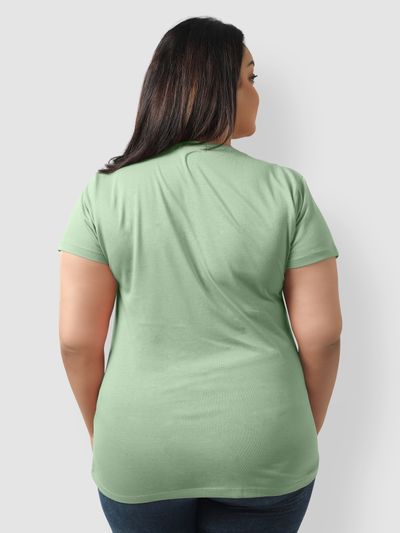 Plain Seafoam Green Womens Plus Size T-shirt Plain Seafoam Green Womens Plus Size T-shirt